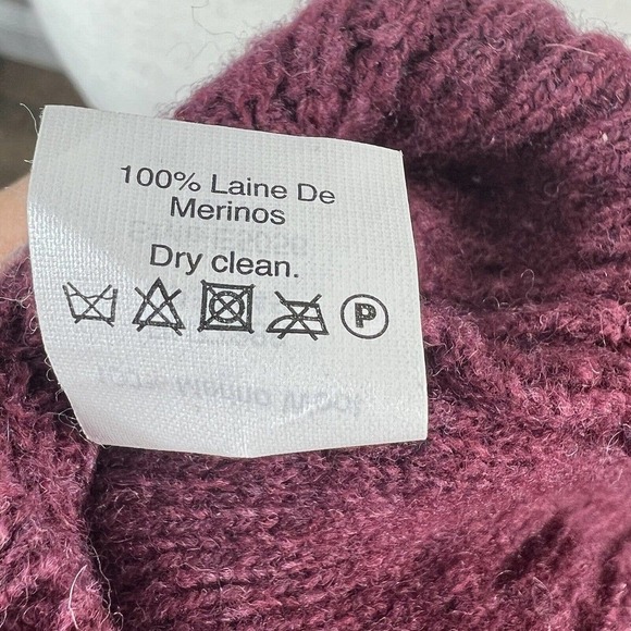 Madewell Maroon Waffle Knit Merino Wool Cardigan Sweater Size S - Picture 12 of 12